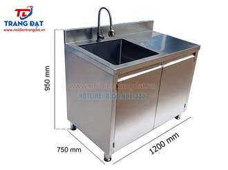 Tủ inox có bồn rửa 1200×750 mm